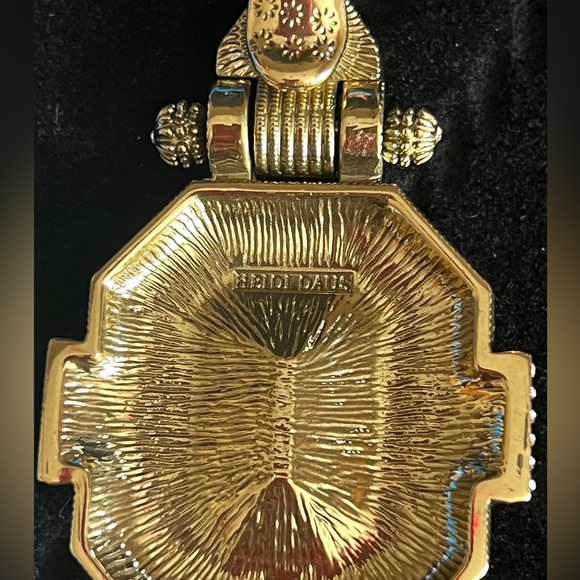 Vtg Heidi Daus 3 piece necklace set- canary yellow ornate pendant NIB - Picture 7 of 8